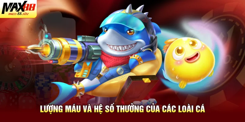 Lượng máu và hệ số thưởng của các loài cá